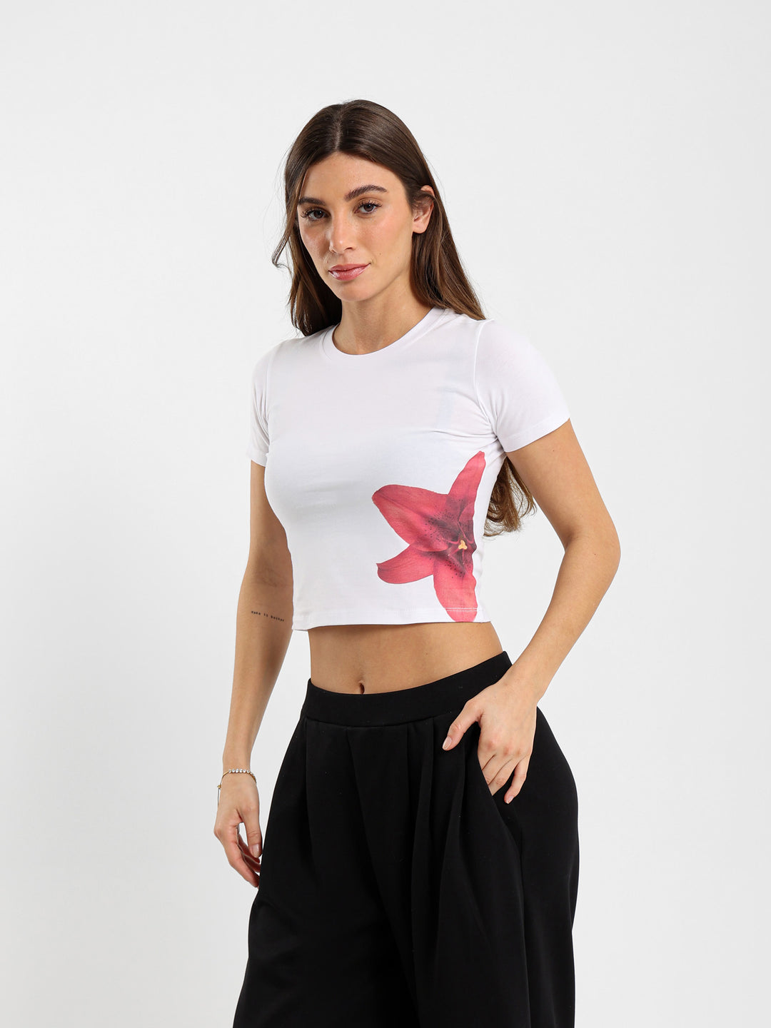 Hibiscus Flower Print Baby Tee