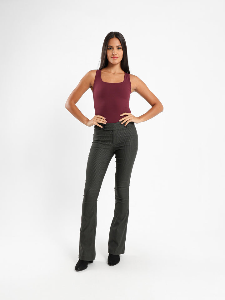 Striped Low Rise Bootcut Pants