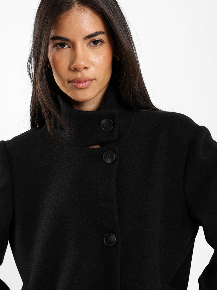 Double-Breasted High Collar Jacket