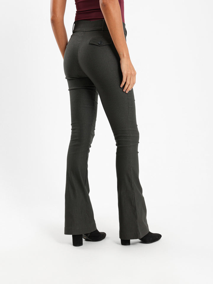 Striped Low Rise Bootcut Pants