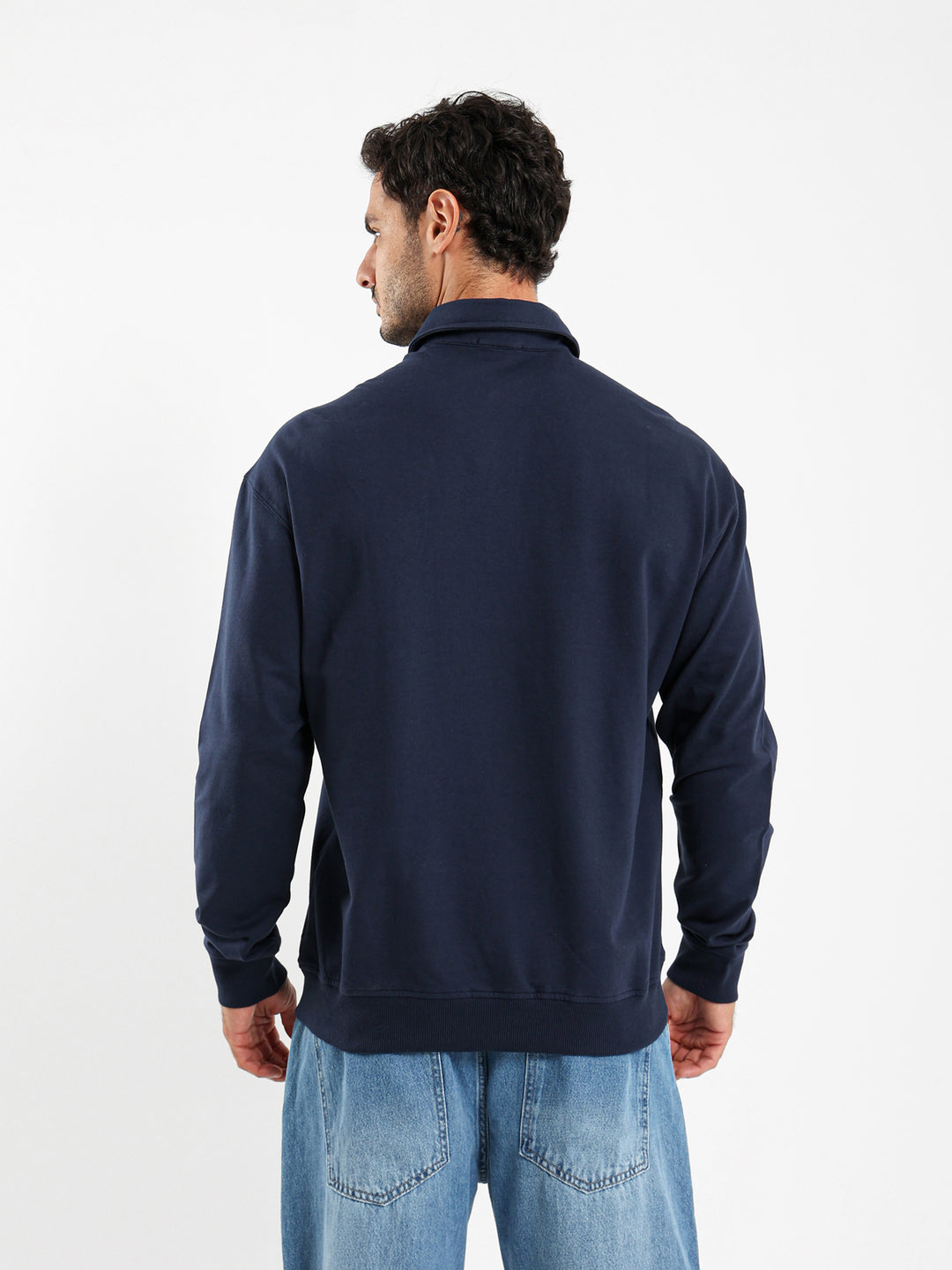 Melton Oversized Long Sleeve Polo