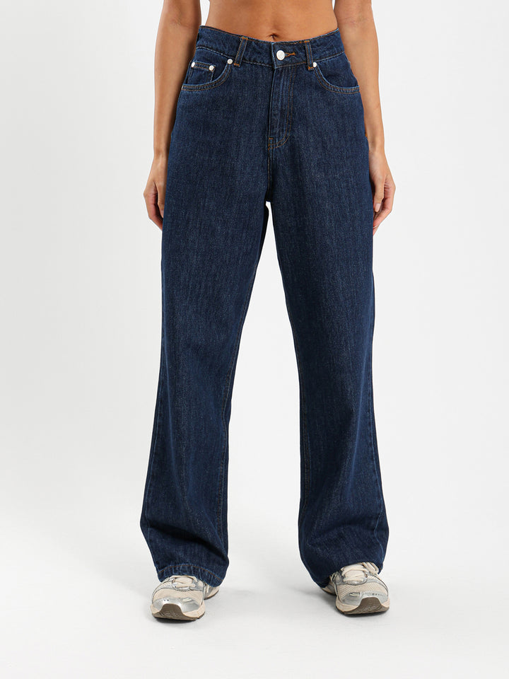High Waist Straight Leg Jeans
