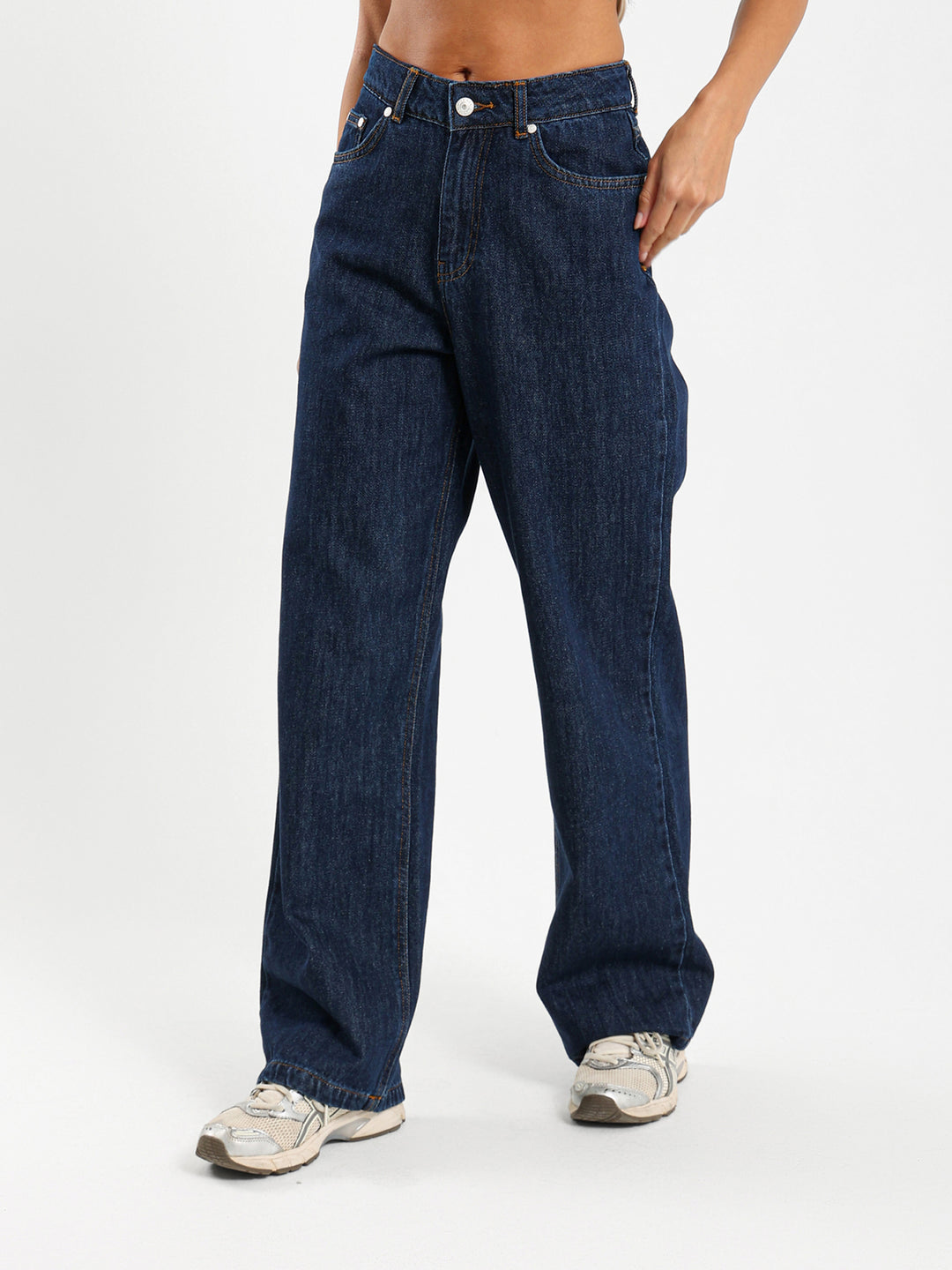 High Waist Straight Leg Jeans