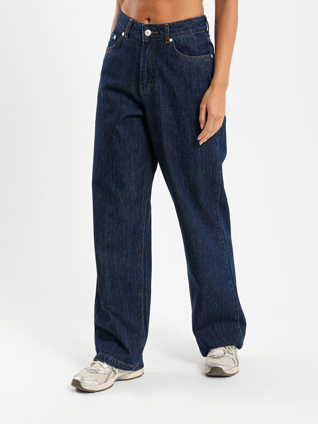 High Waist Straight Leg Jeans