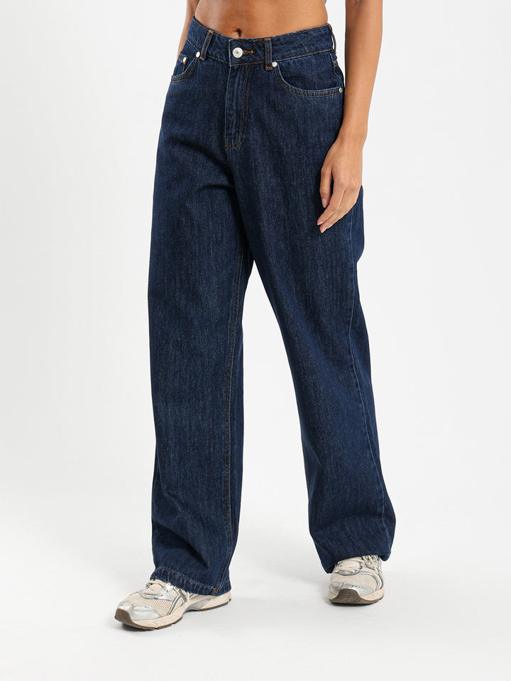 High Waist Straight Leg Jeans