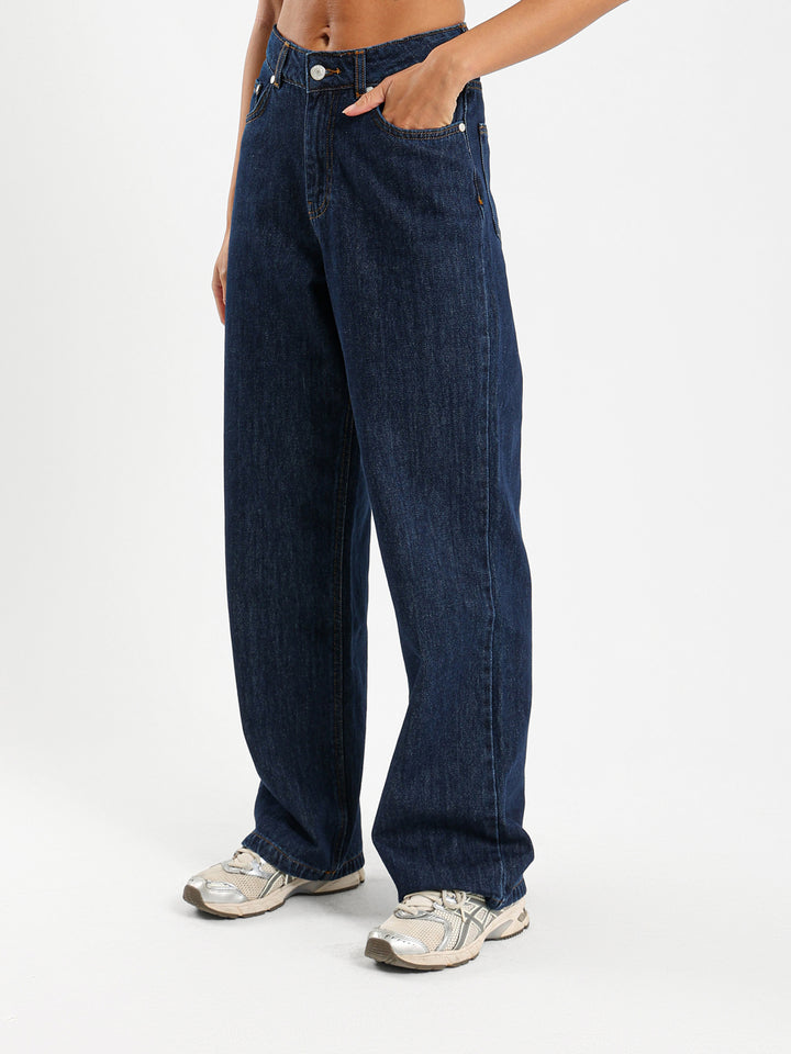 High Waist Straight Leg Jeans