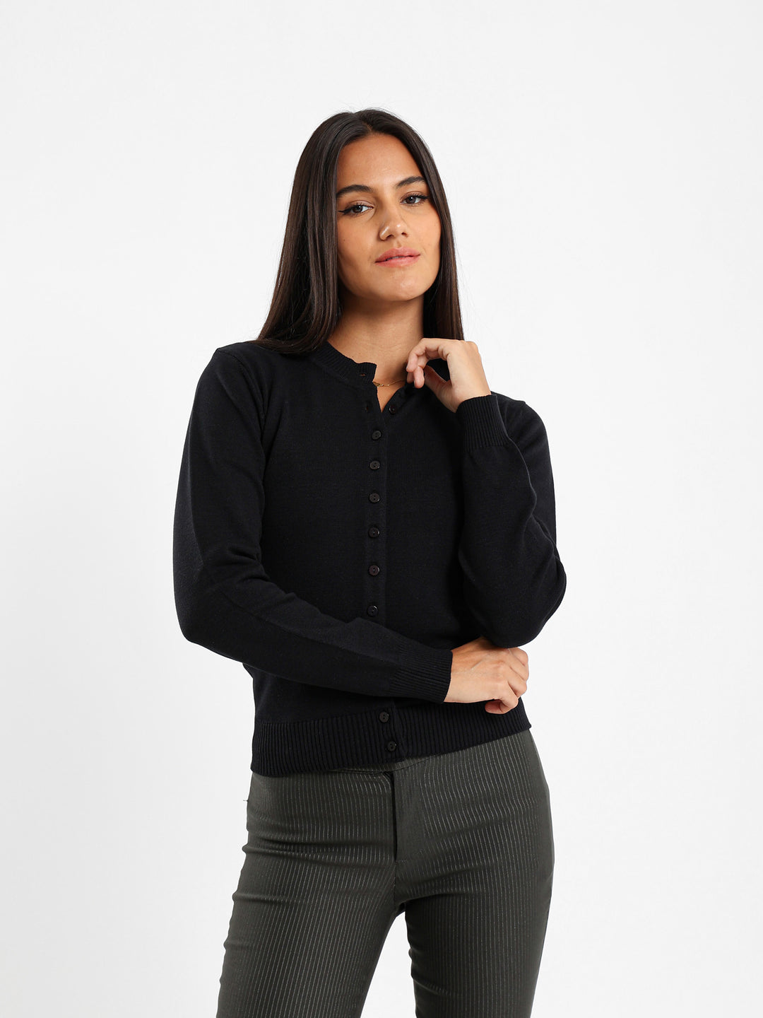 Crew Neck Cardigan
