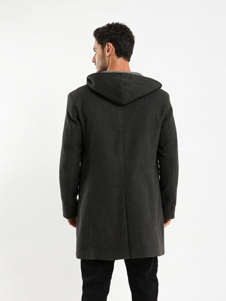 Hooded Medium-Length Coat