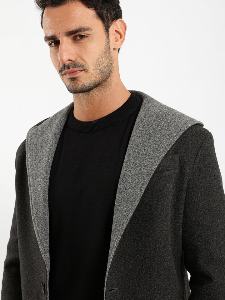 Hooded Medium-Length Coat