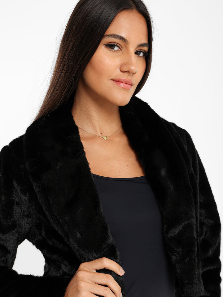 Cropped Faux Fur Jacket