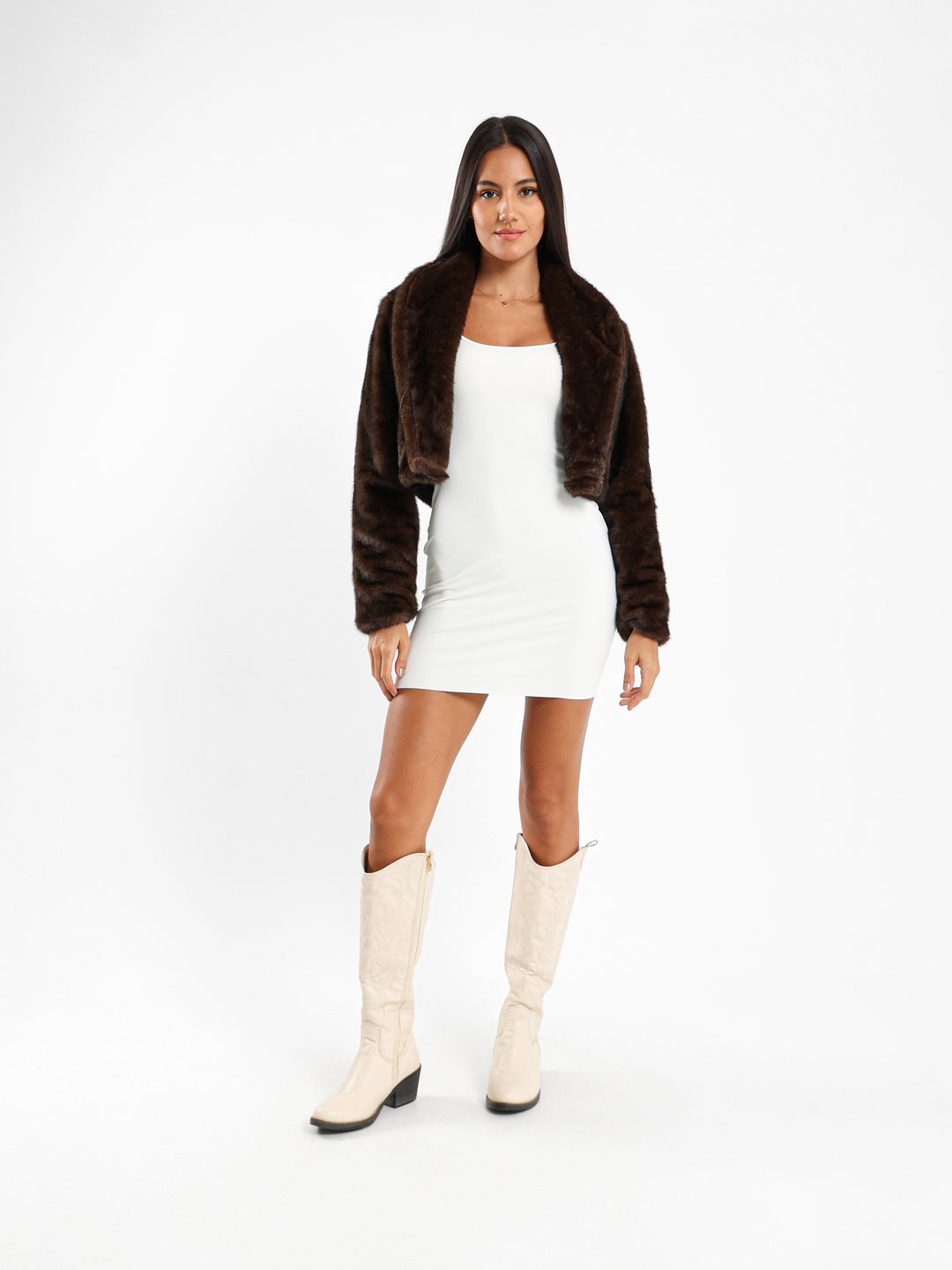 Cropped Faux Fur Jacket
