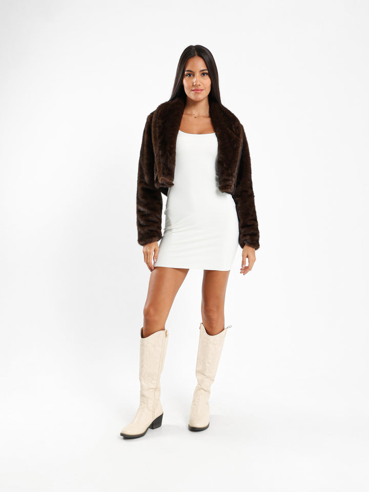 Cropped Faux Fur Jacket