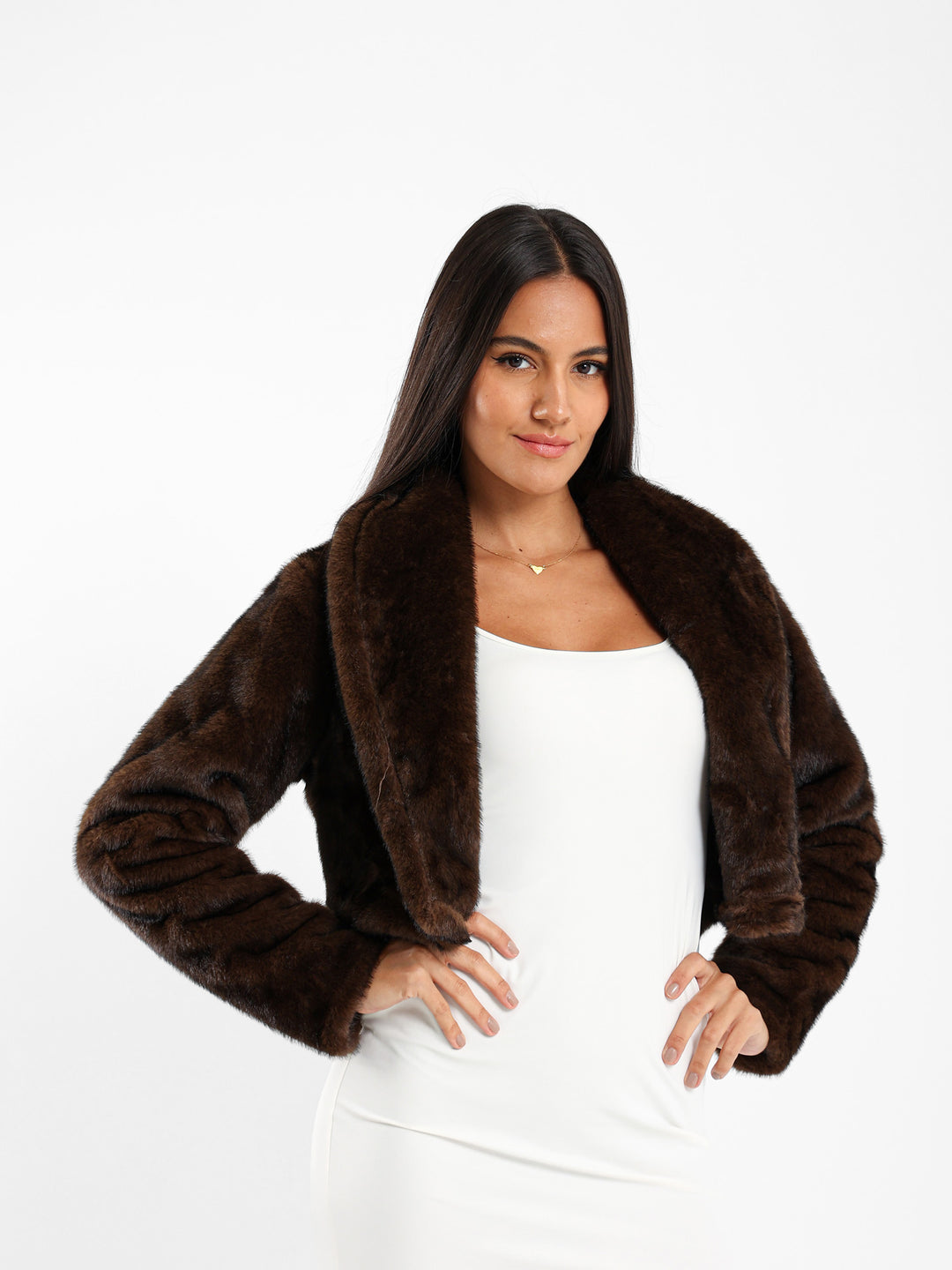 Cropped Faux Fur Jacket