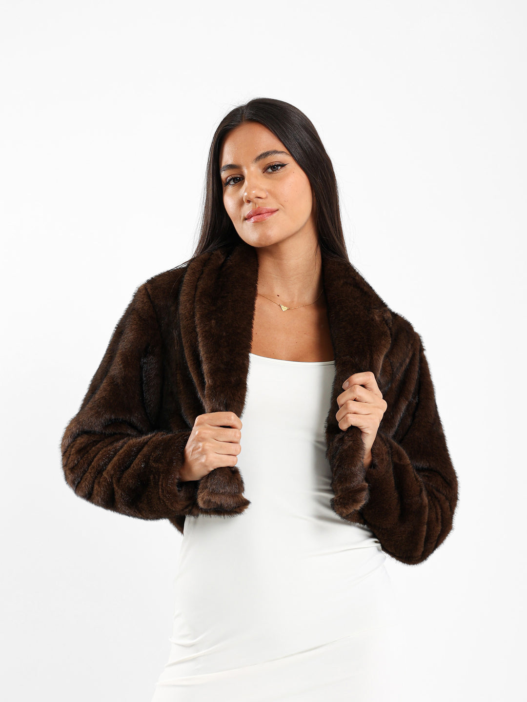 Cropped Faux Fur Jacket