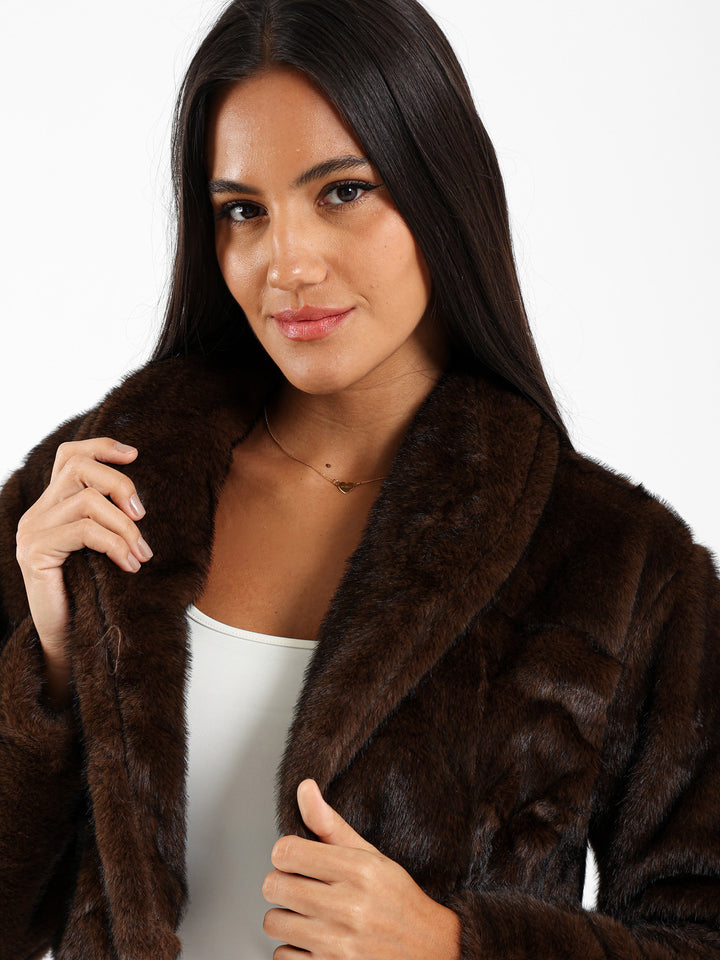 Cropped Faux Fur Jacket