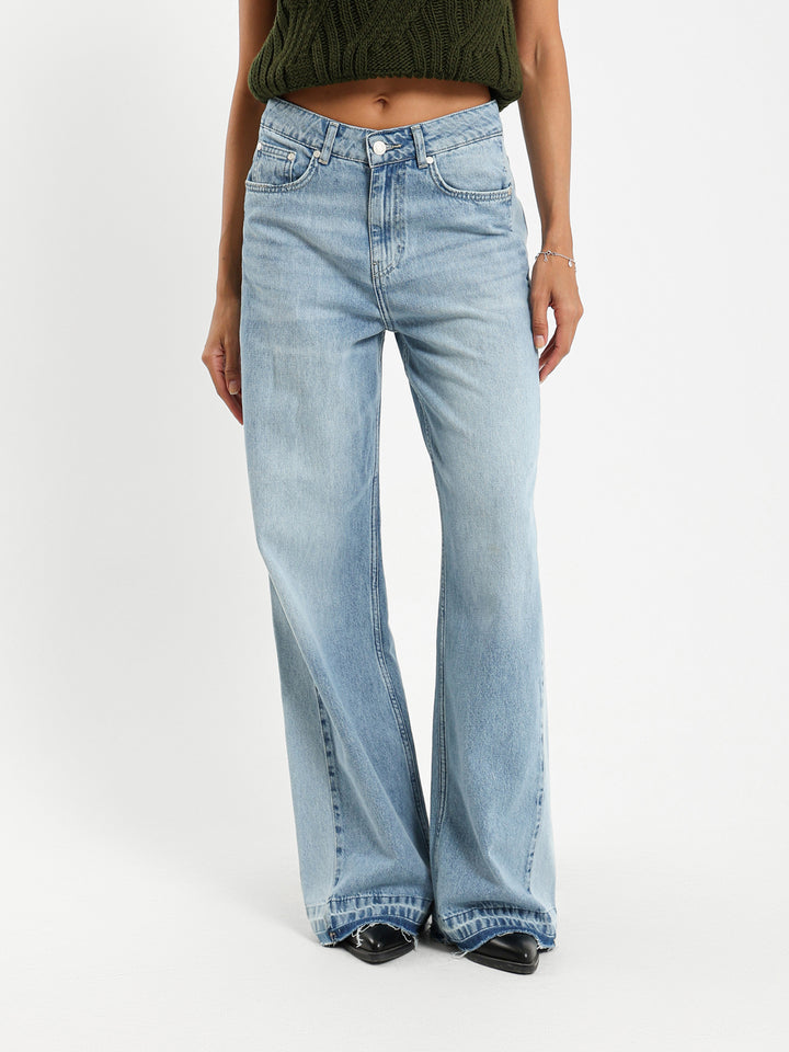 Baggy Patchwork Jeans with Destroyed Hem