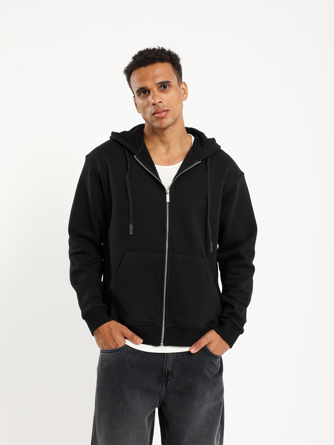 Relaxed Zip-Up Hoodie