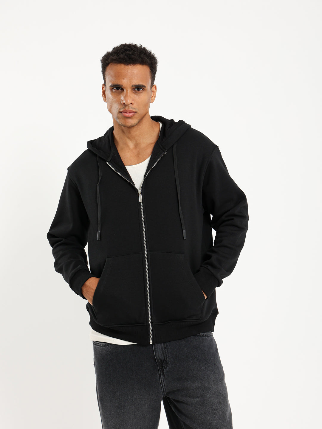 Relaxed Zip-Up Hoodie