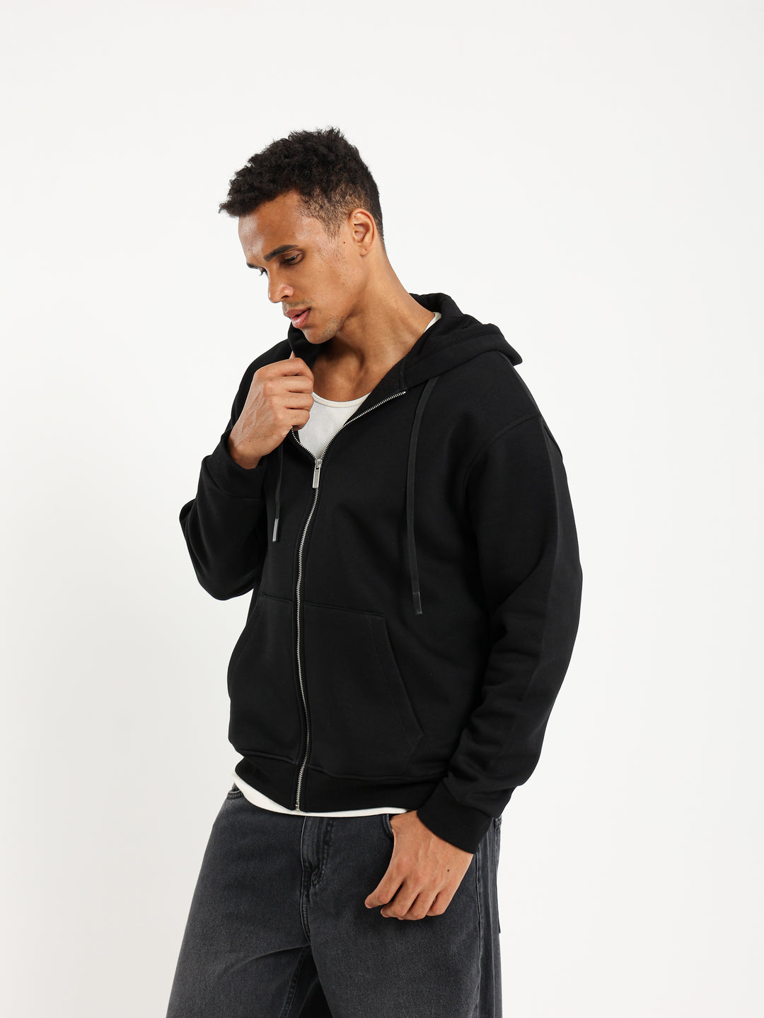 Relaxed Zip-Up Hoodie