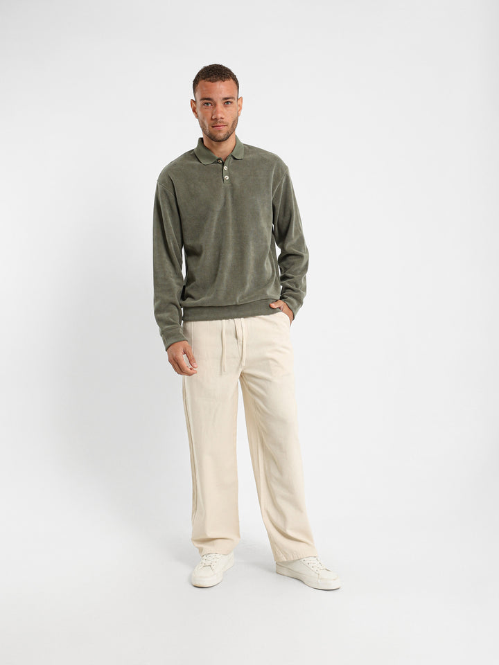 Chenille Knit Polo Shirt