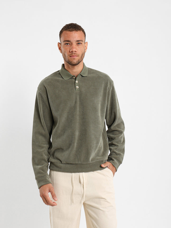Chenille Knit Polo Shirt