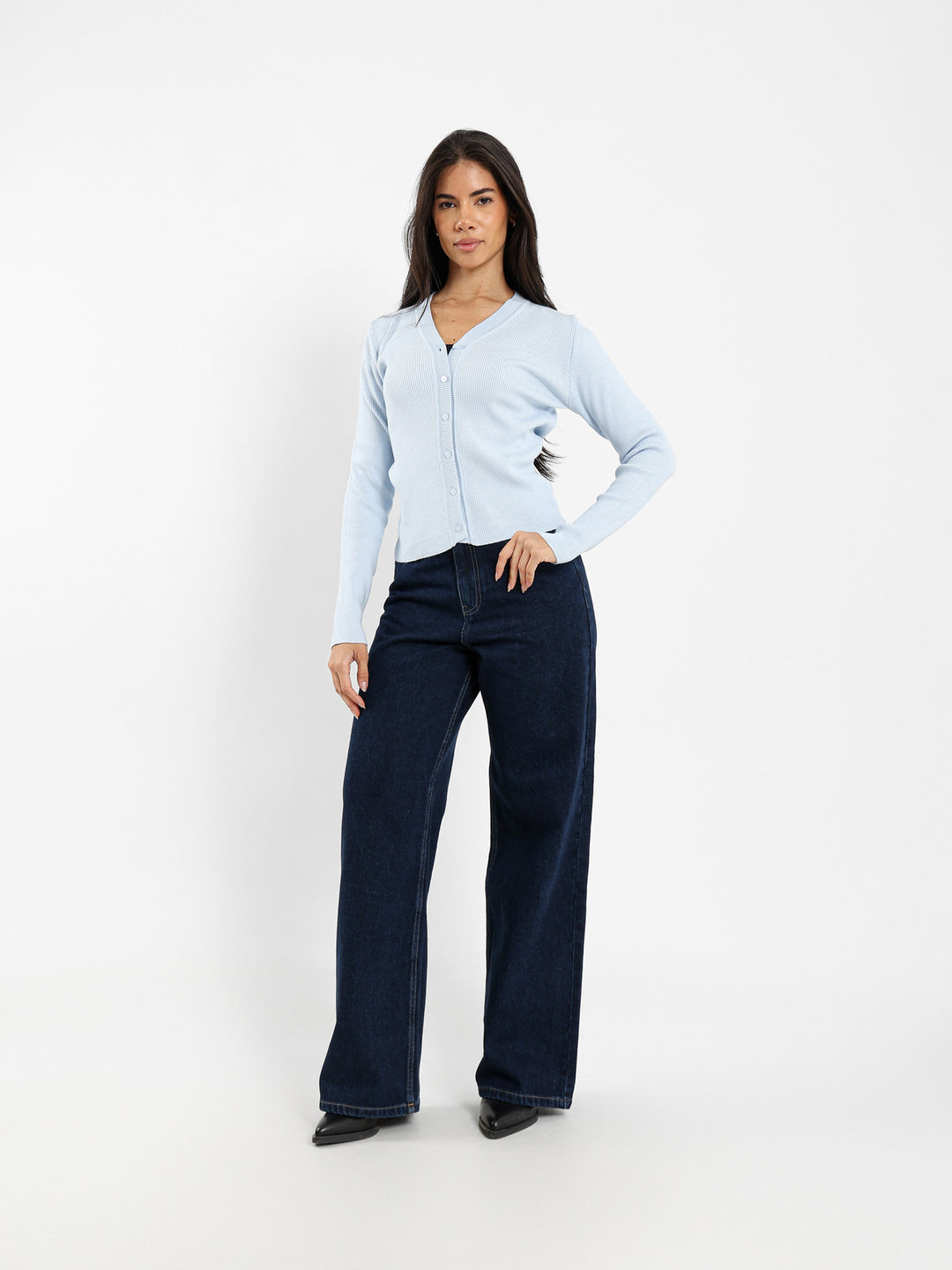Fitted Rib Short Cardigan