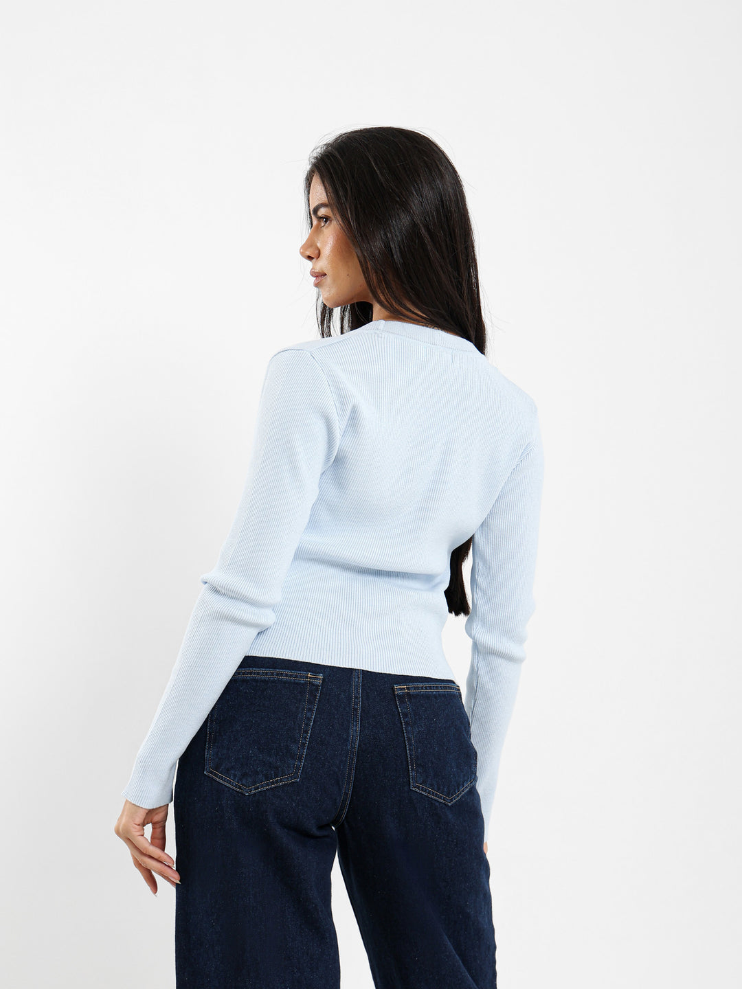 Fitted Rib Short Cardigan
