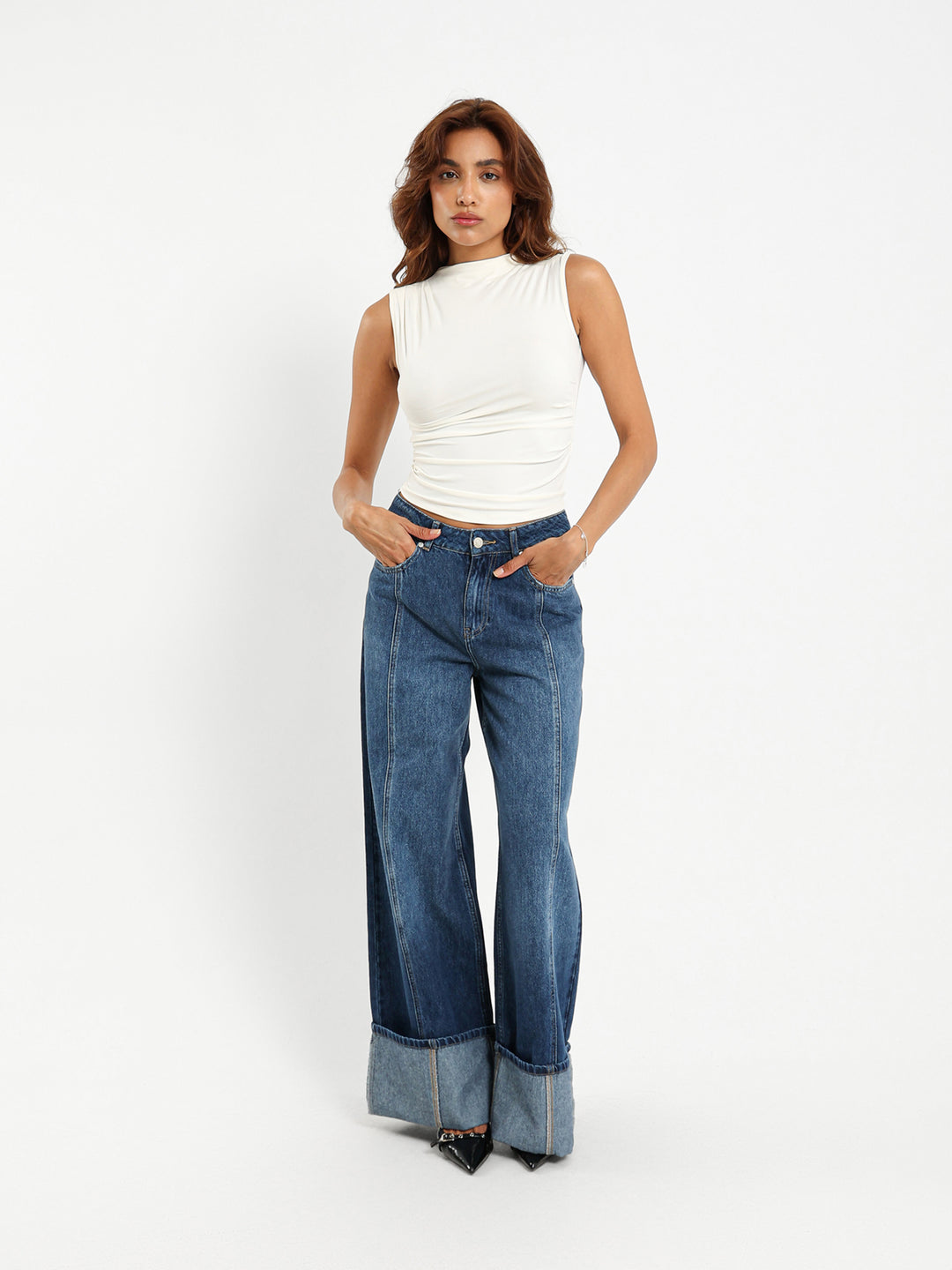 Sleeveless Gathered Top