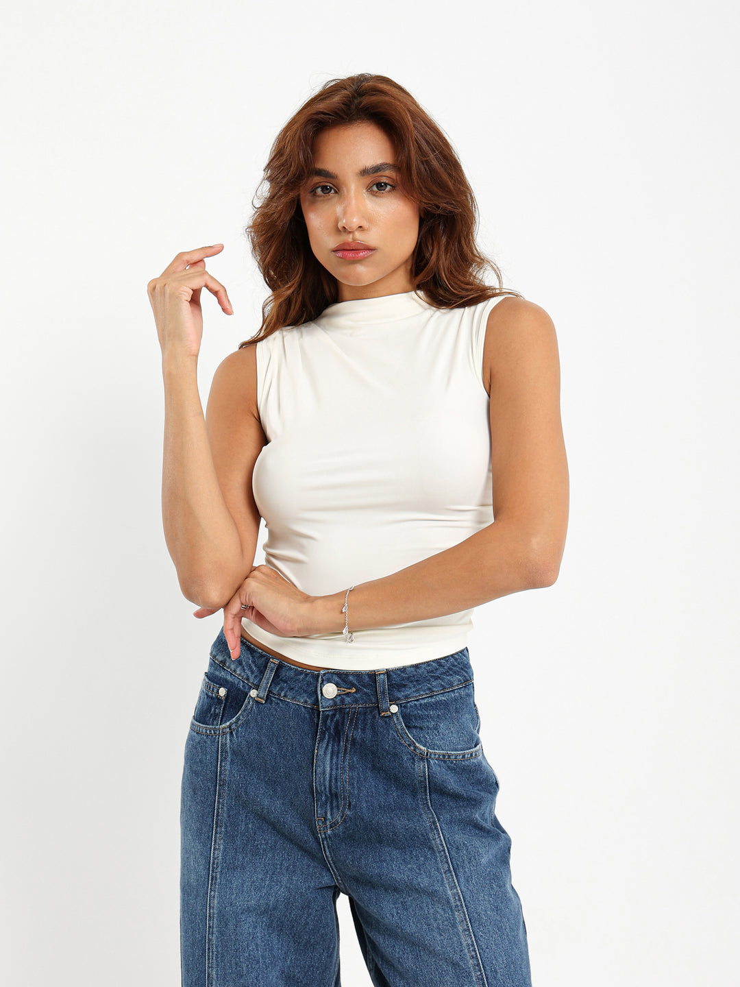 Sleeveless Gathered Top