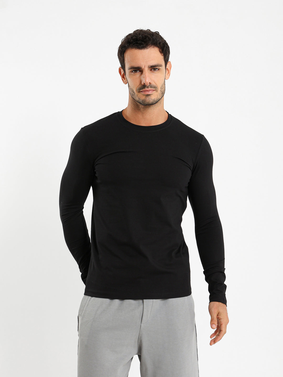 Basic Lycra Long Sleeve Muscle Fit T-Shirt