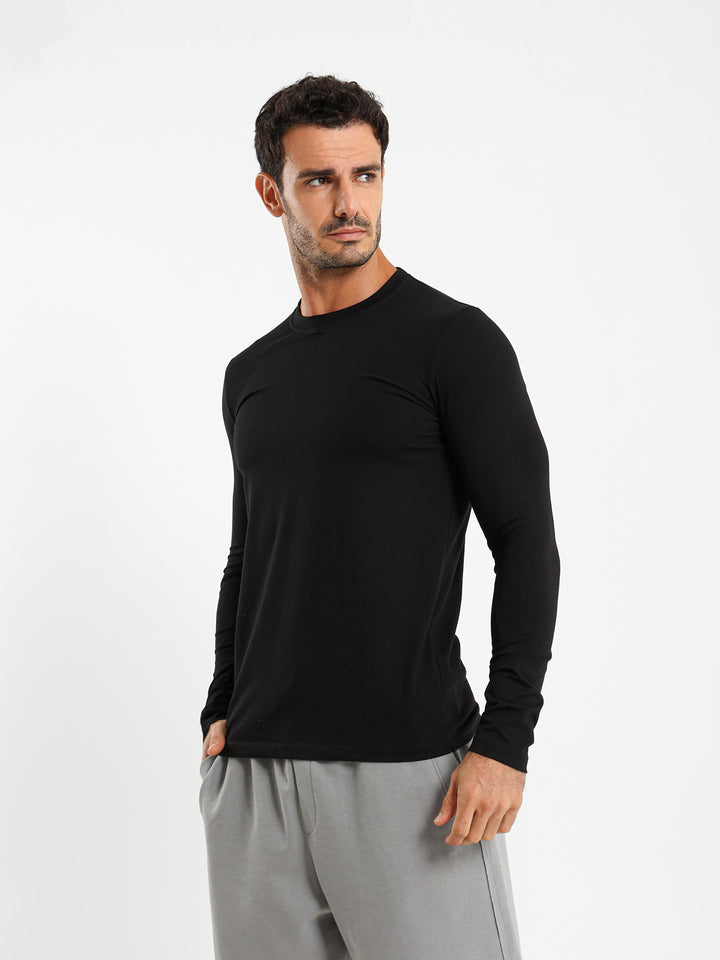 Basic Lycra Long Sleeve Muscle Fit T-Shirt