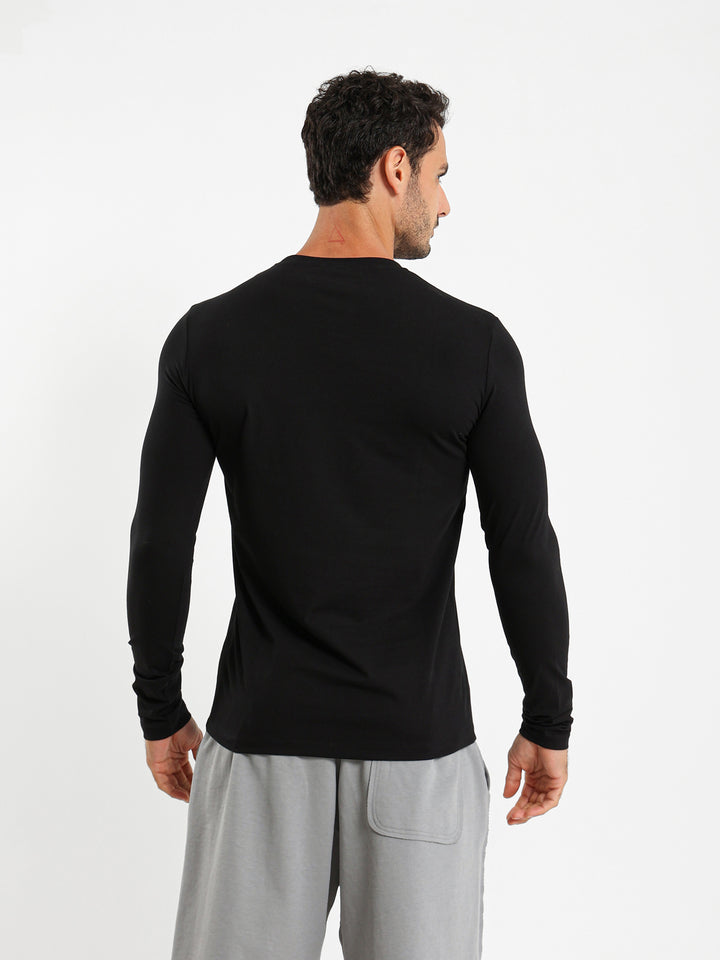 Basic Lycra Long Sleeve Muscle Fit T-Shirt