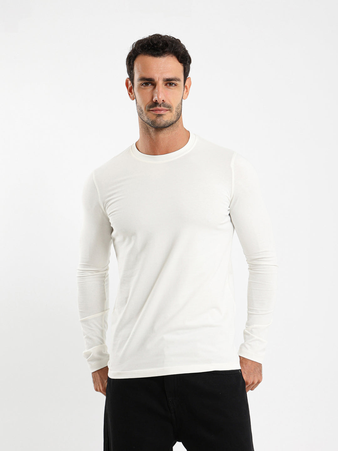 Basic Lycra Long Sleeve Muscle Fit T-Shirt