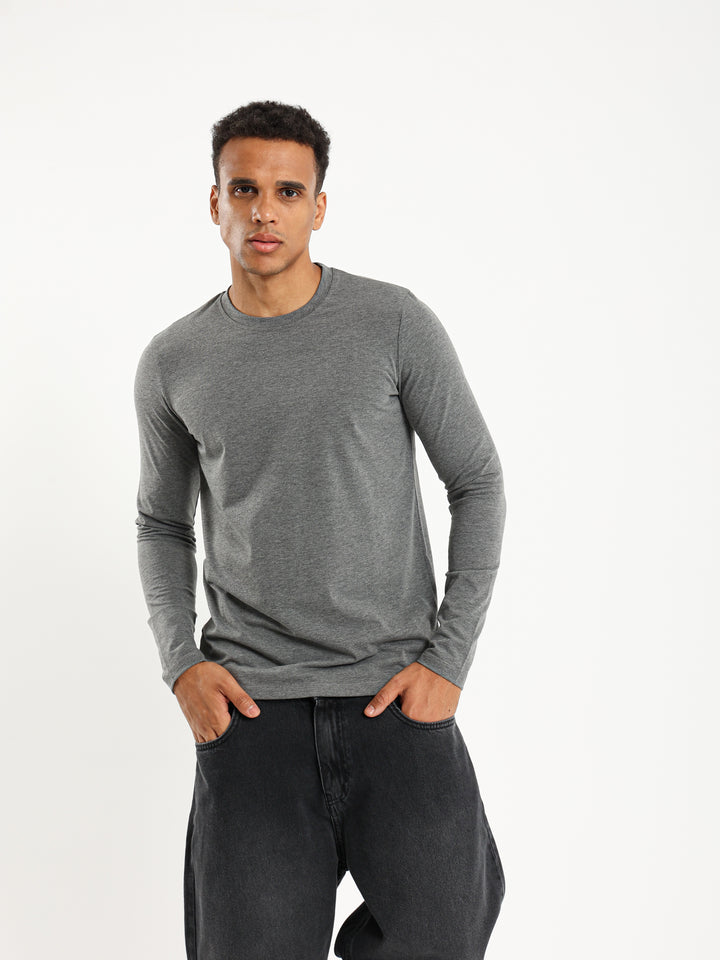 Basic Lycra Long Sleeve Muscle Fit T-Shirt