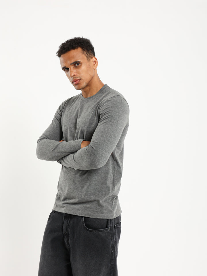 Basic Lycra Long Sleeve Muscle Fit T-Shirt