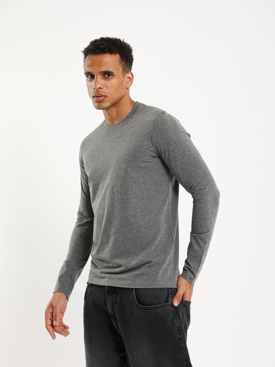 Basic Lycra Long Sleeve Muscle Fit T-Shirt