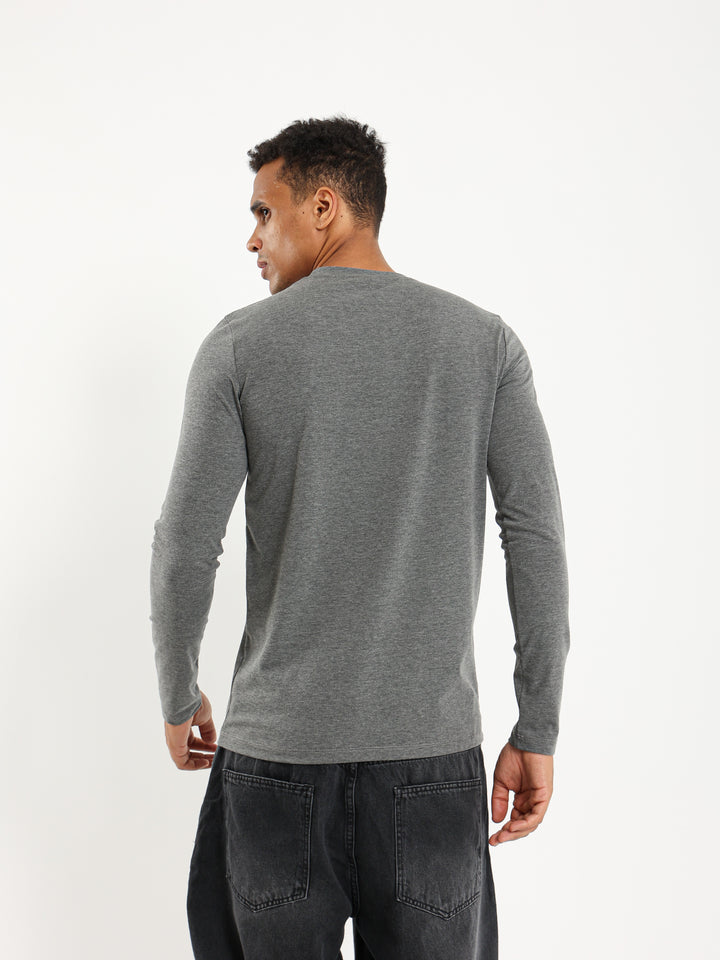 Basic Lycra Long Sleeve Muscle Fit T-Shirt