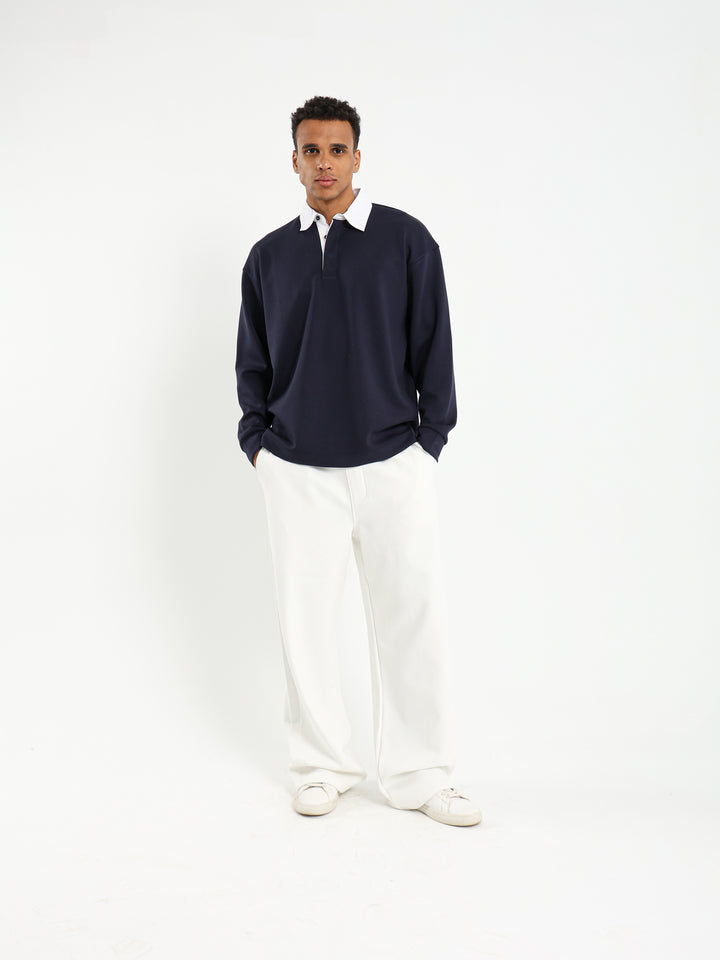 Boxy Fit Polo with Contrast Collar