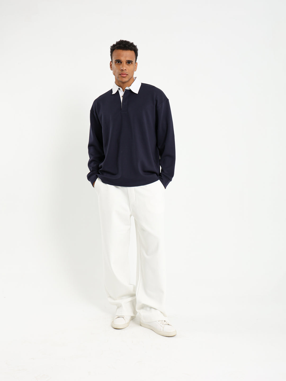 Boxy Fit Polo with Contrast Collar