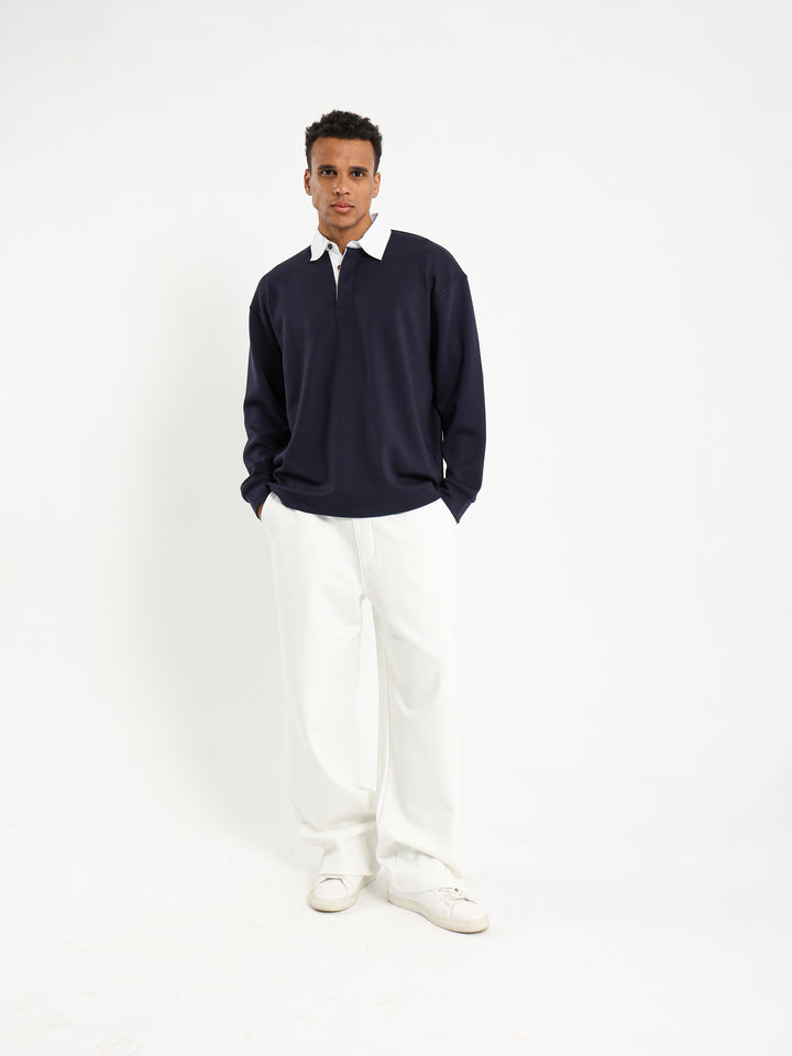 Boxy Fit Polo with Contrast Collar