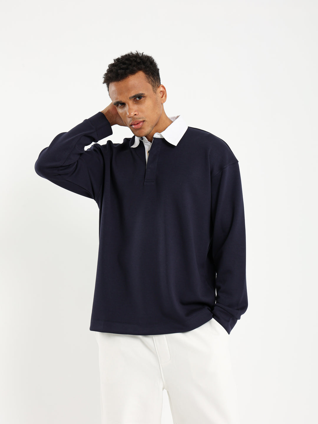 Boxy Fit Polo with Contrast Collar