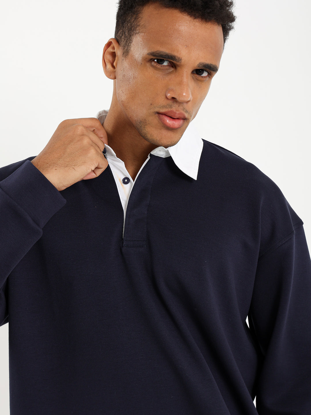Boxy Fit Polo with Contrast Collar