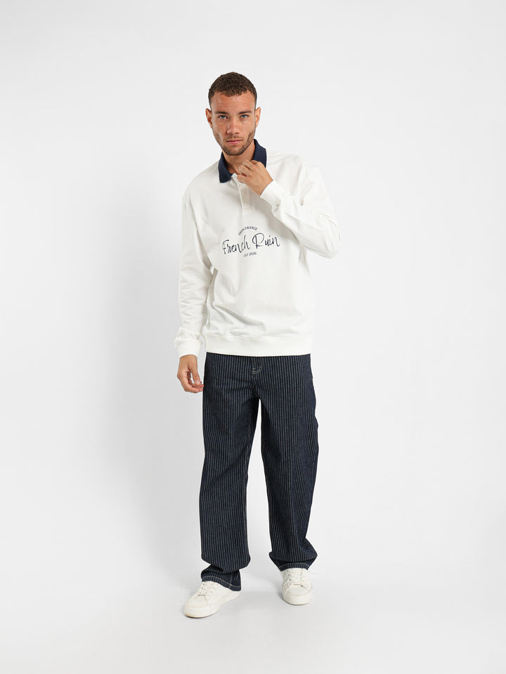 Long Sleeve Polo With Contrast Collar