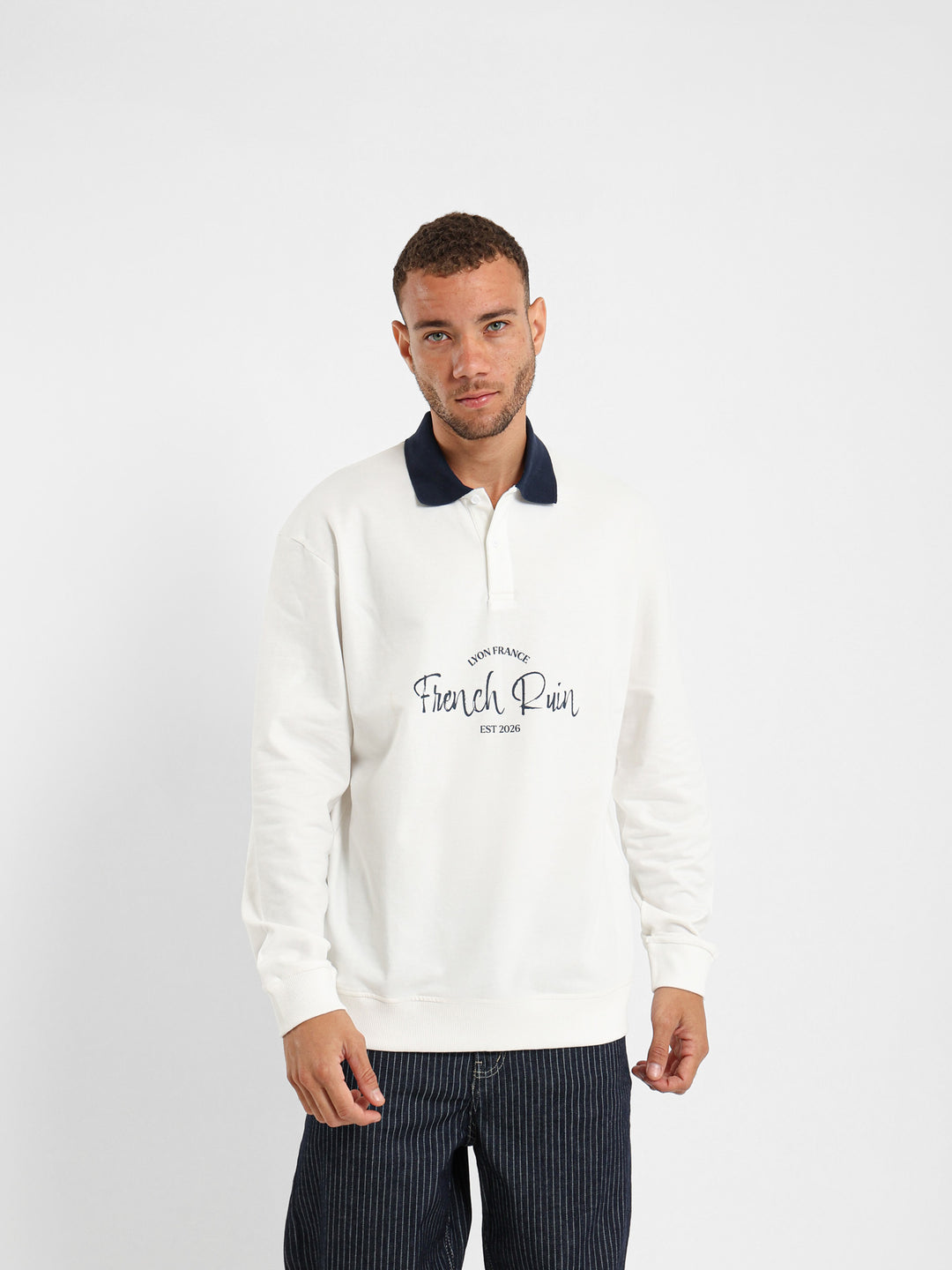 Long Sleeve Polo With Contrast Collar