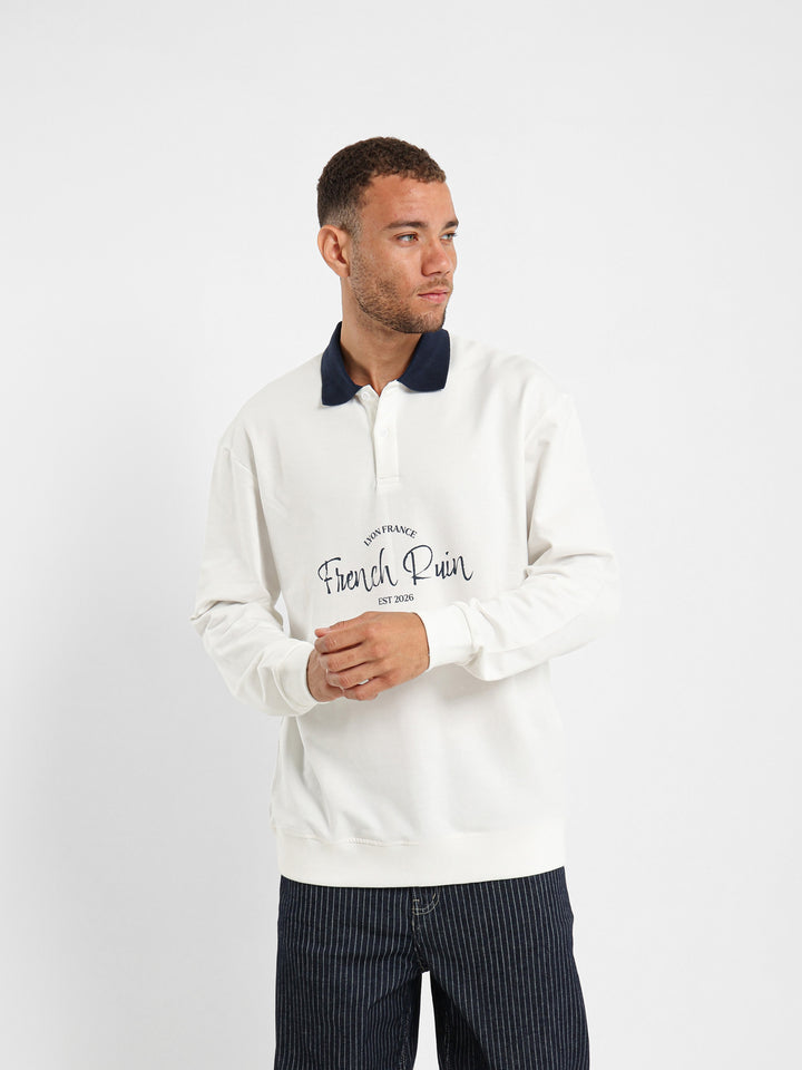Long Sleeve Polo With Contrast Collar