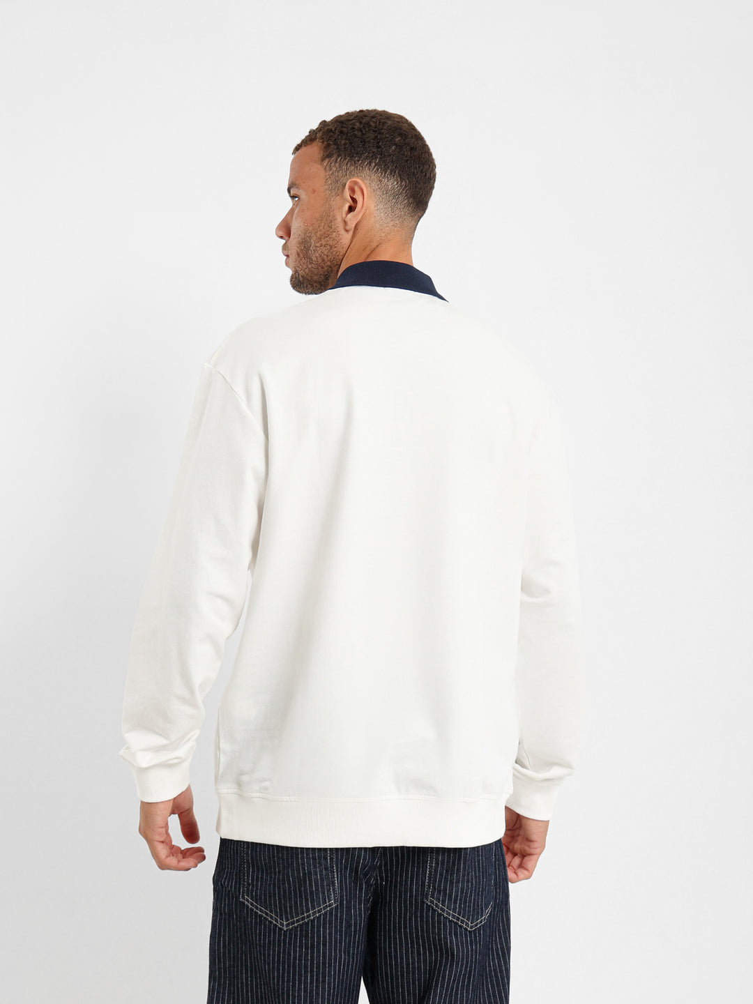 Long Sleeve Polo With Contrast Collar