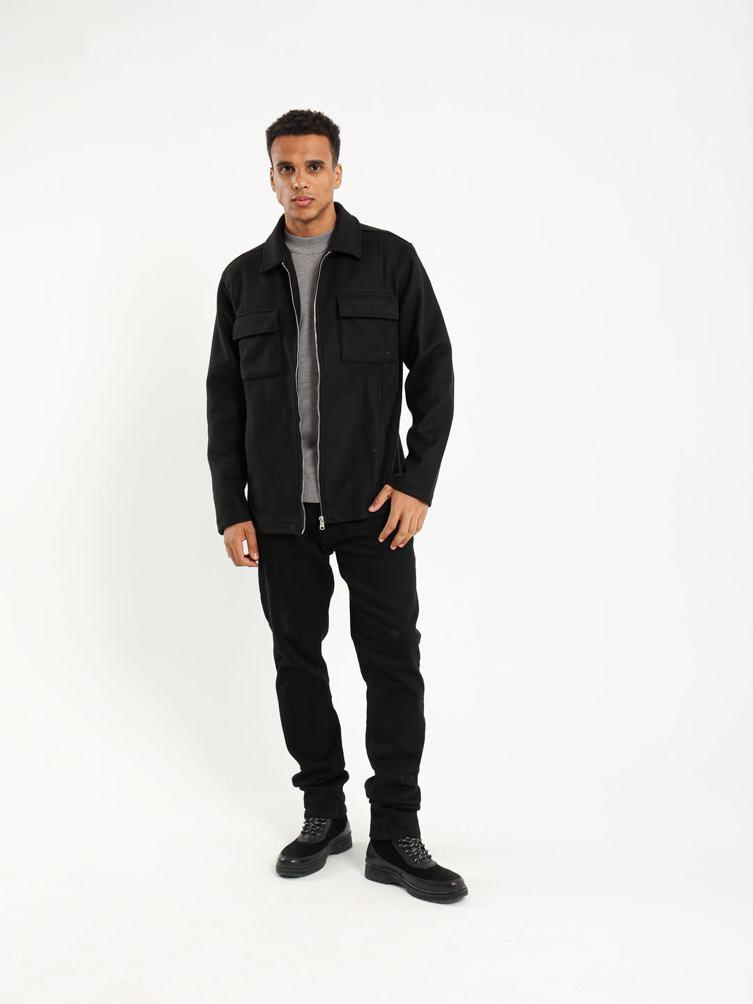 Heavyweight Overshirt with Zipper