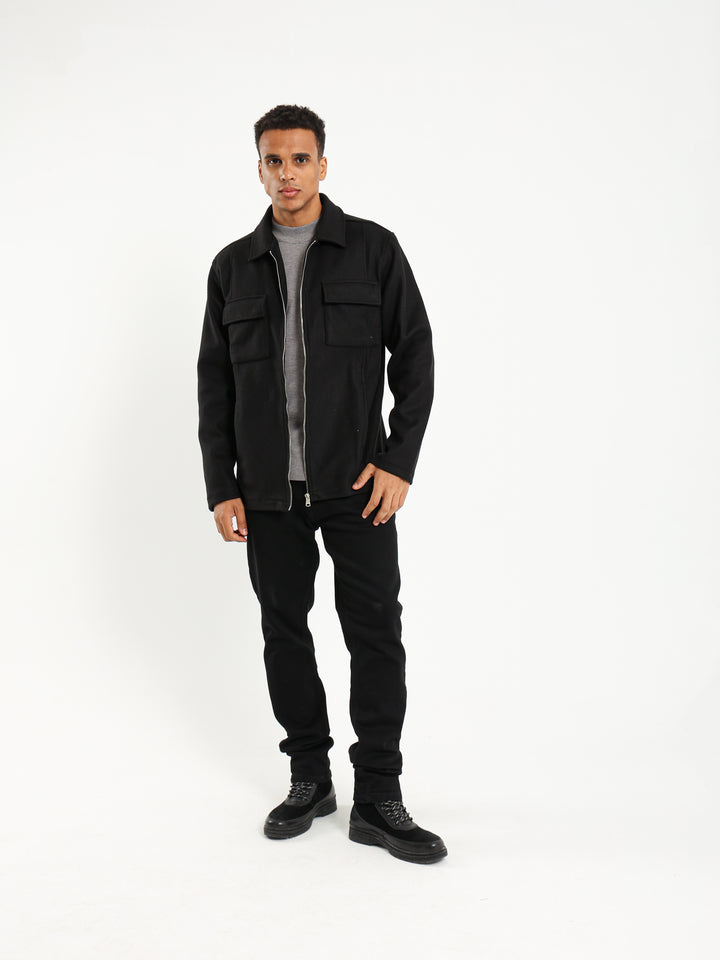 Heavyweight Overshirt with Zipper