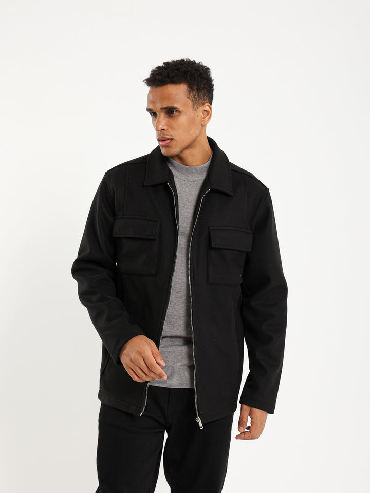 Heavyweight Overshirt with Zipper