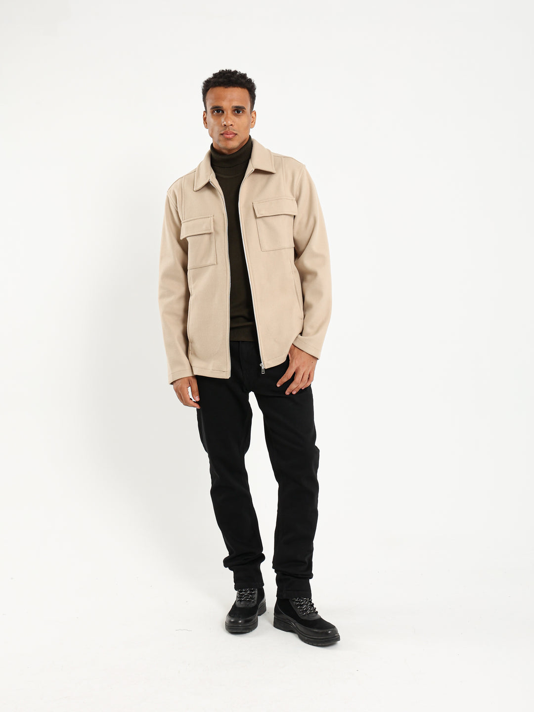 Heavyweight Overshirt with Zipper